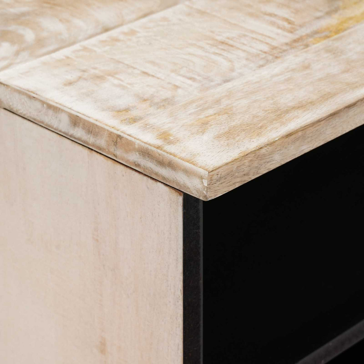 TV-skab Hvid 100 x 33,5 x 46 cm Massivt mangotræ