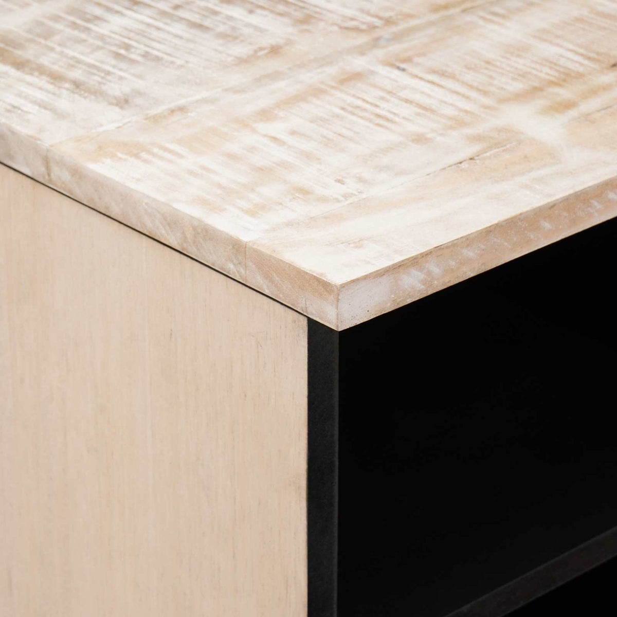 TV-skab Hvid 80 x 33,5 x 46 cm Massivt mangotræ