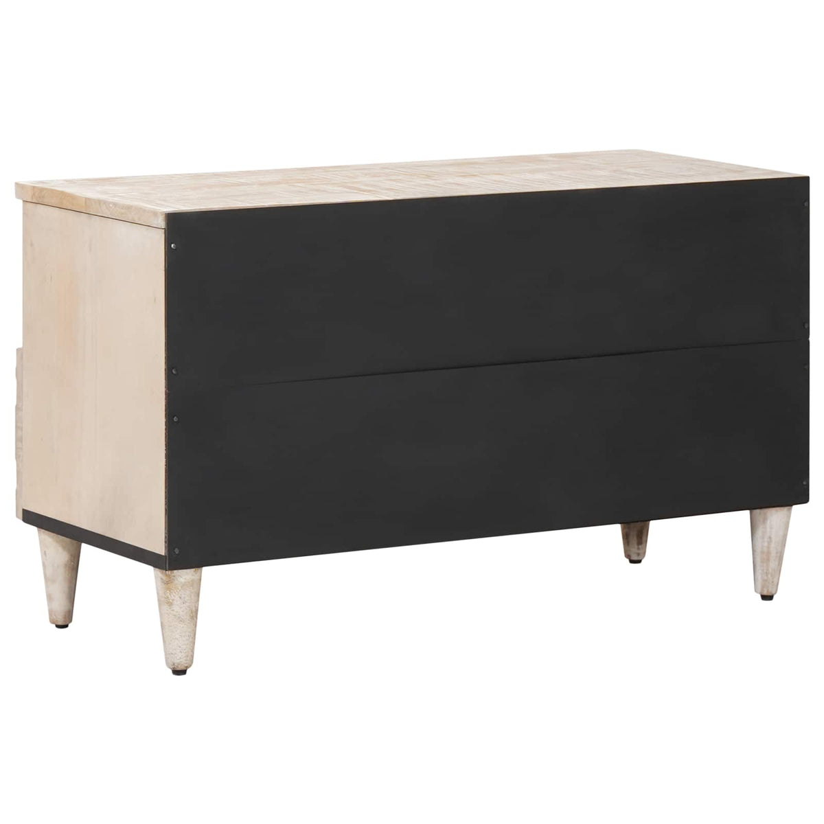 TV-skab Hvid 80 x 33,5 x 46 cm Massivt mangotræ