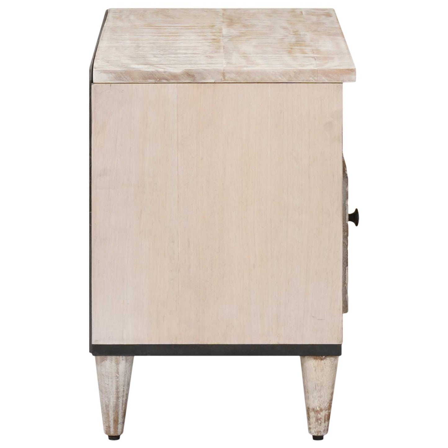 TV-skab Hvid 80 x 33,5 x 46 cm Massivt mangotræ