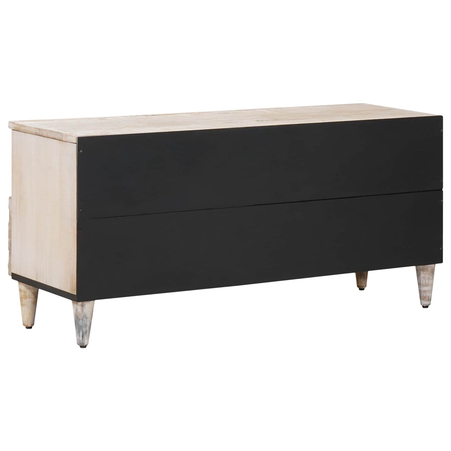 TV-skab med skuffe Hvid 100 x 33,5 x 46 cm Massivt mangotræ