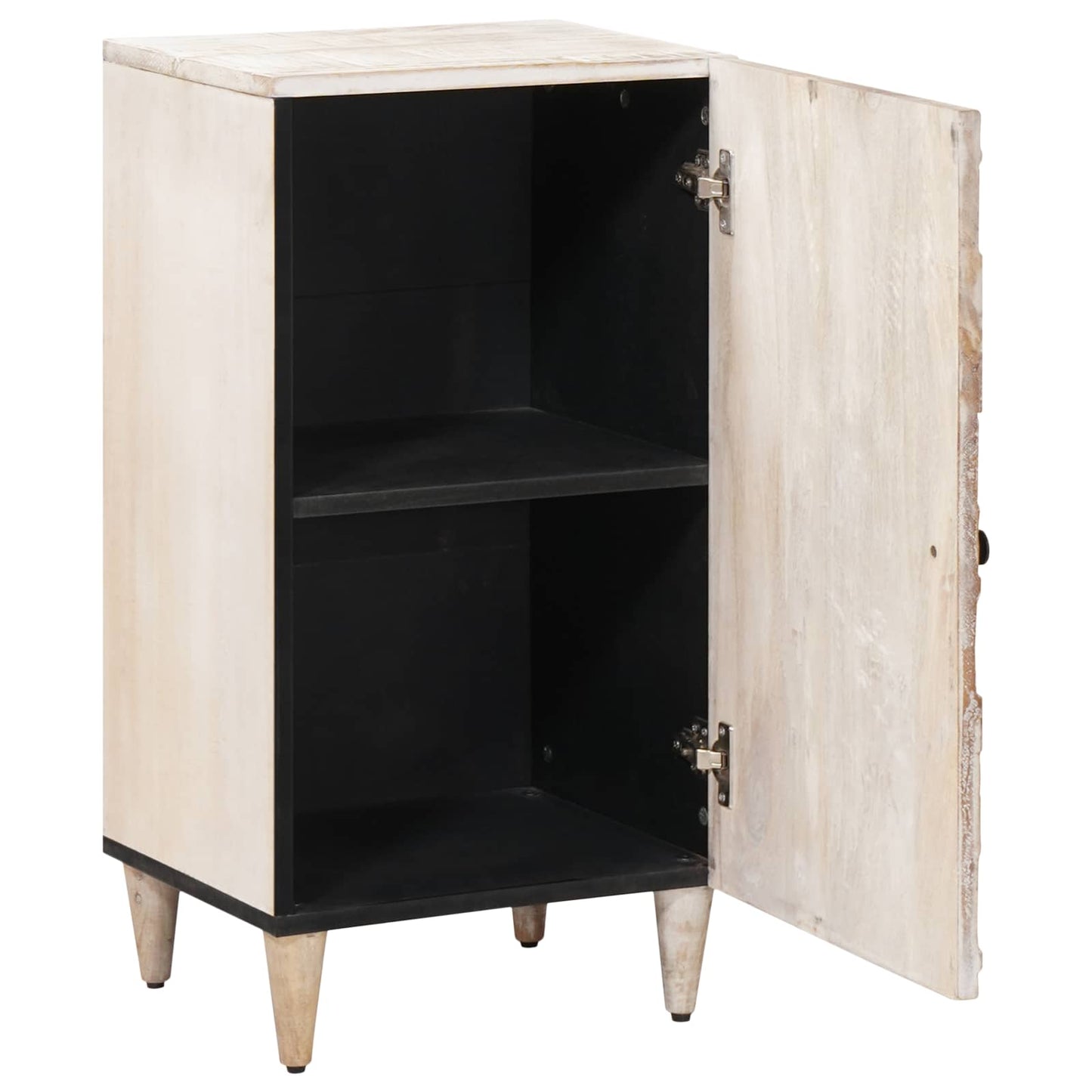 Sideboard med dør Hvid 40 x 33,5 x 75 cm Massivt mangotræ