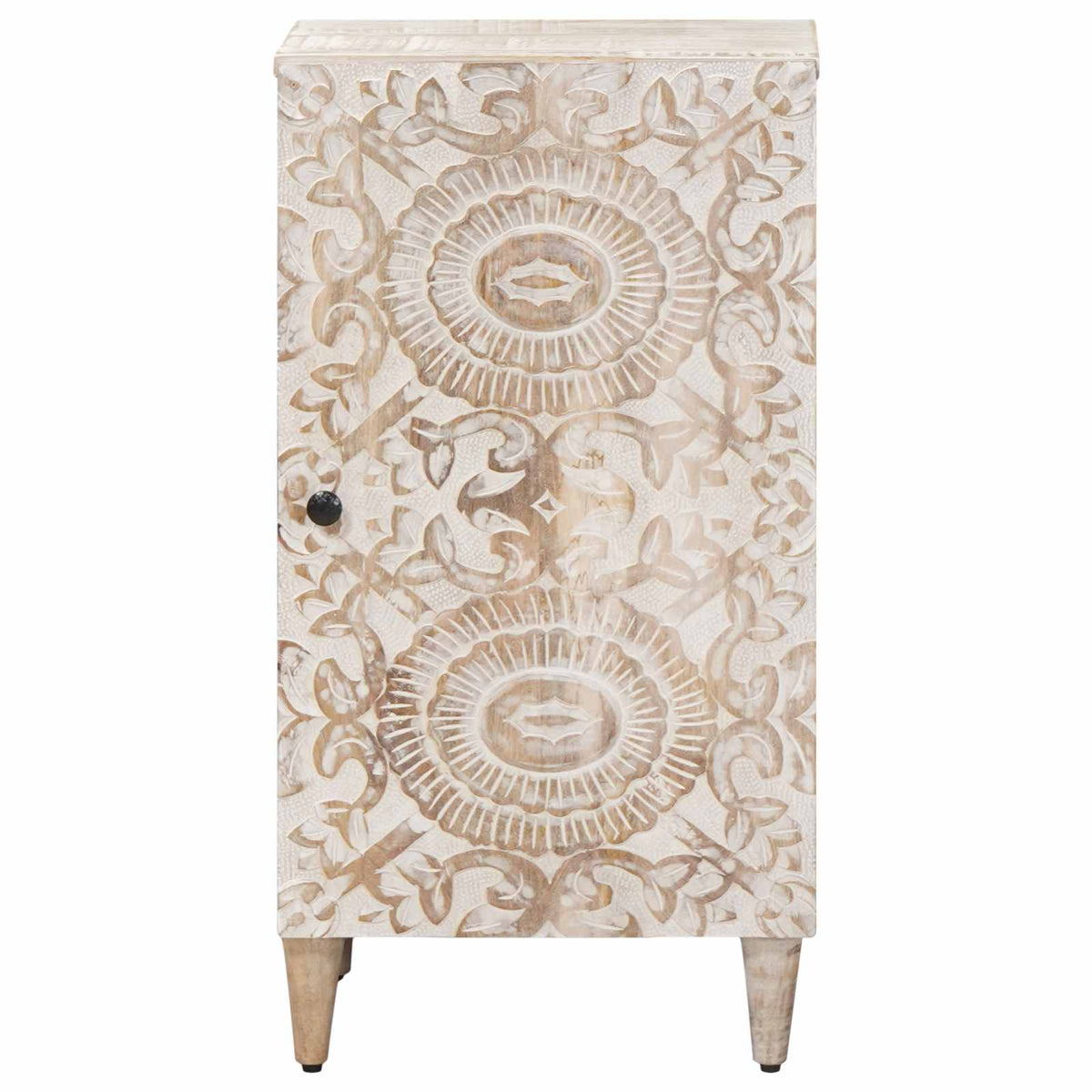 Sideboard med dør Hvid 40 x 33,5 x 75 cm Massivt mangotræ