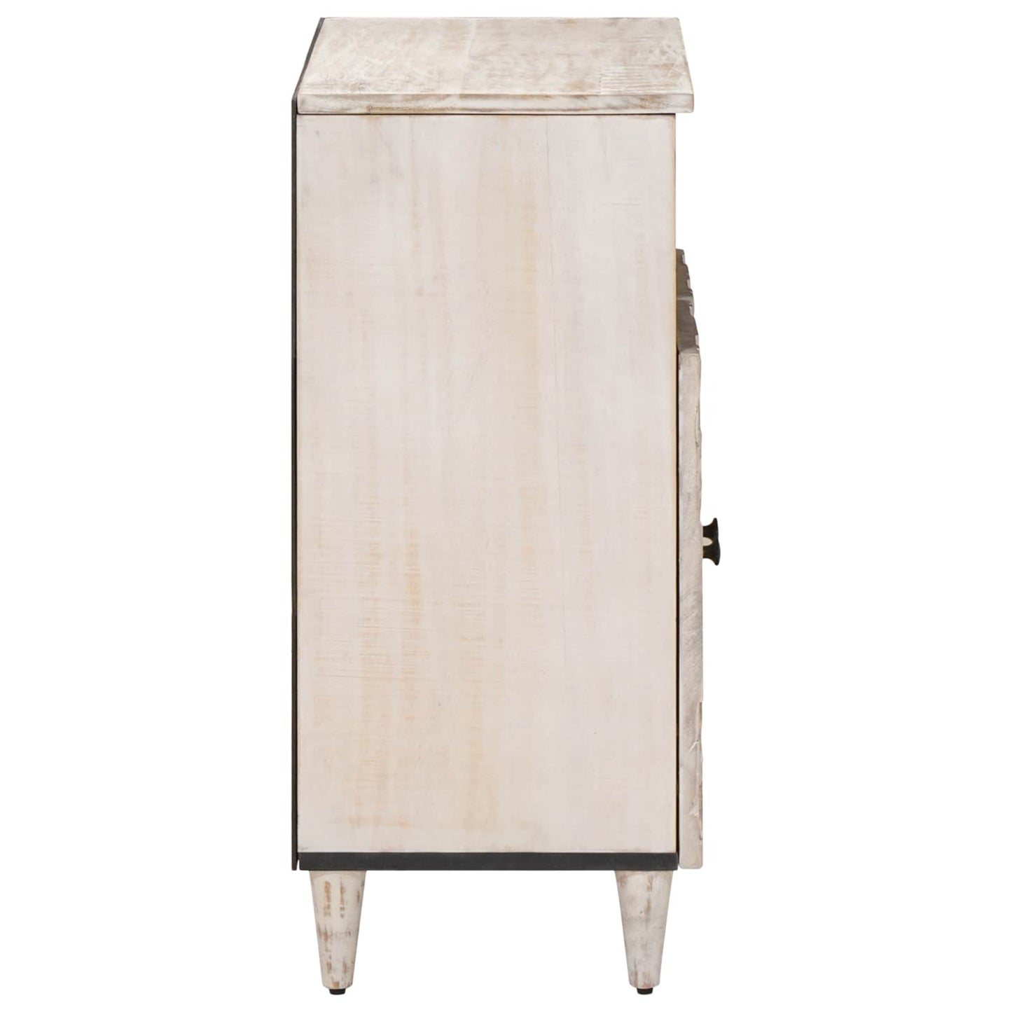 Sideboard med dør Hvid 60 x 33,5 x 75 cm Massivt mangotræ