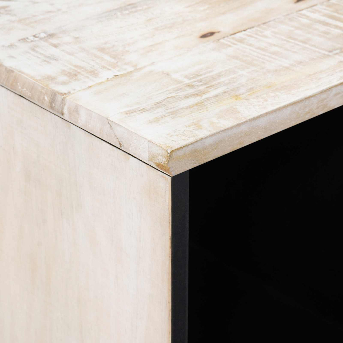 Sideboard med dør Hvid 80 x 33,5 x 75 cm Massivt mangotræ