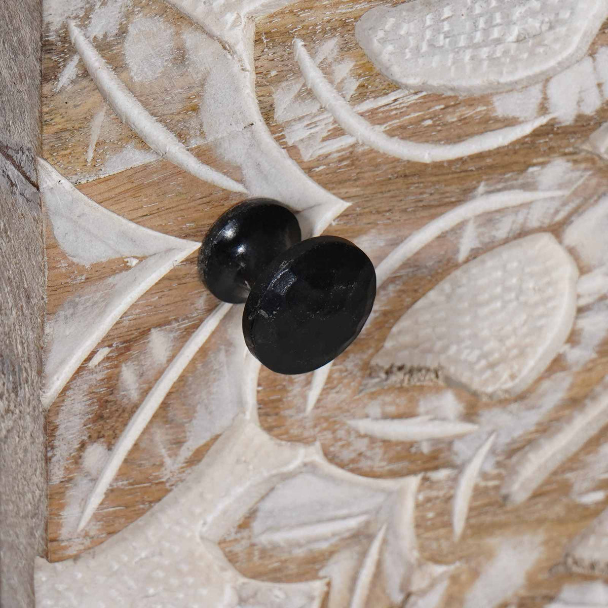 Sideboard med dør Hvid 80 x 33,5 x 75 cm Massivt mangotræ