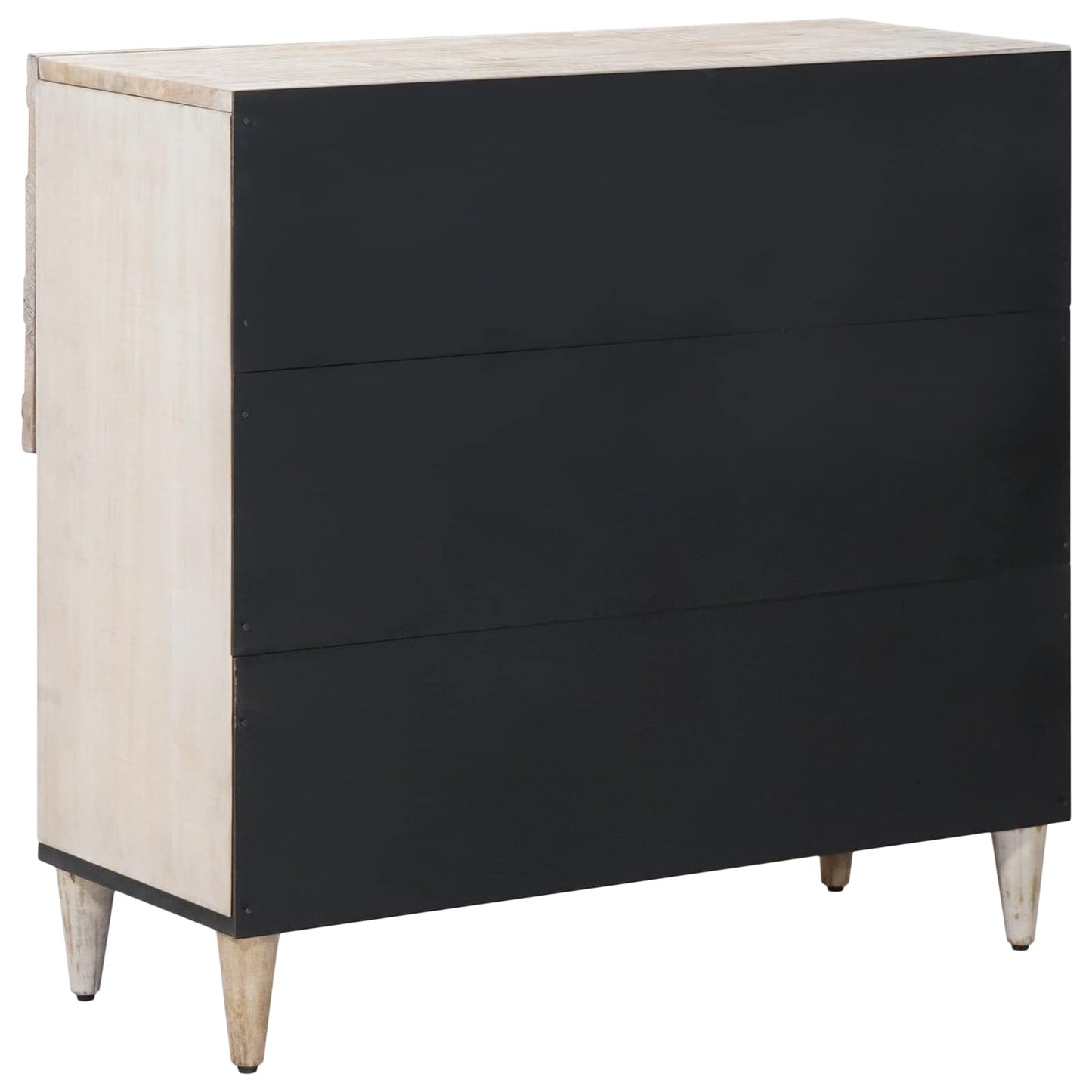 Sideboard med dør Hvid 80 x 33,5 x 75 cm Massivt mangotræ