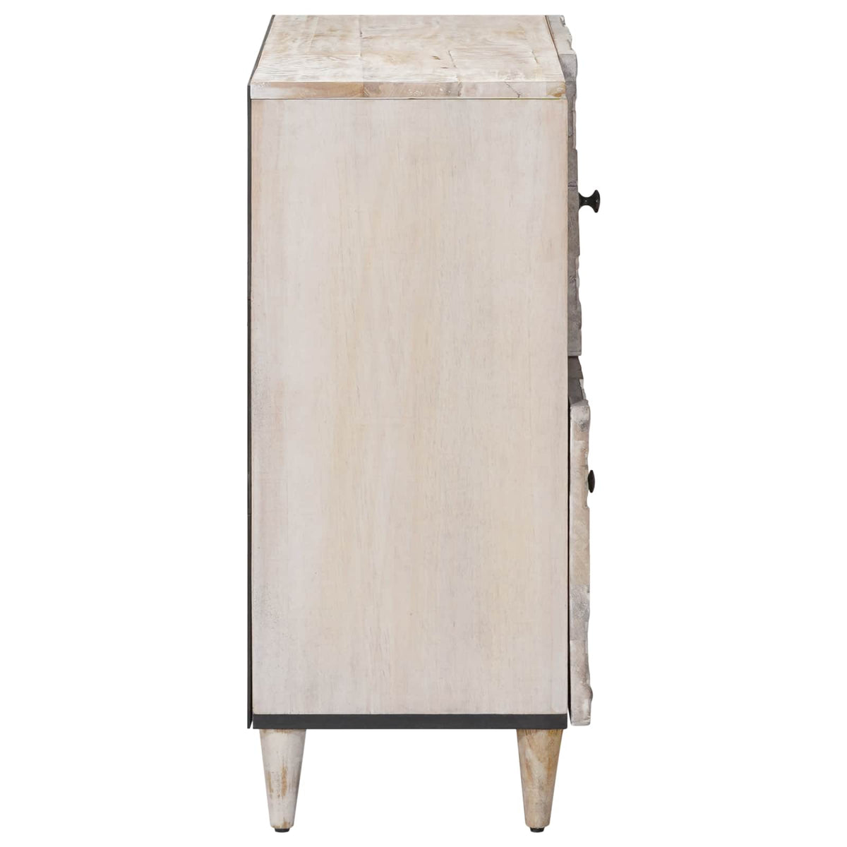 Sideboard med dør Hvid 80 x 33,5 x 75 cm Massivt mangotræ