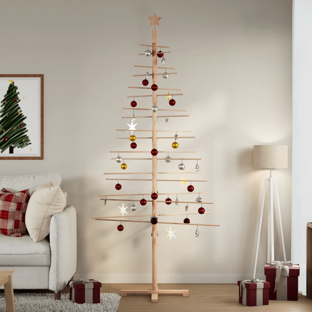 dekorativt juletræ 210 cm massivt fyrretræ