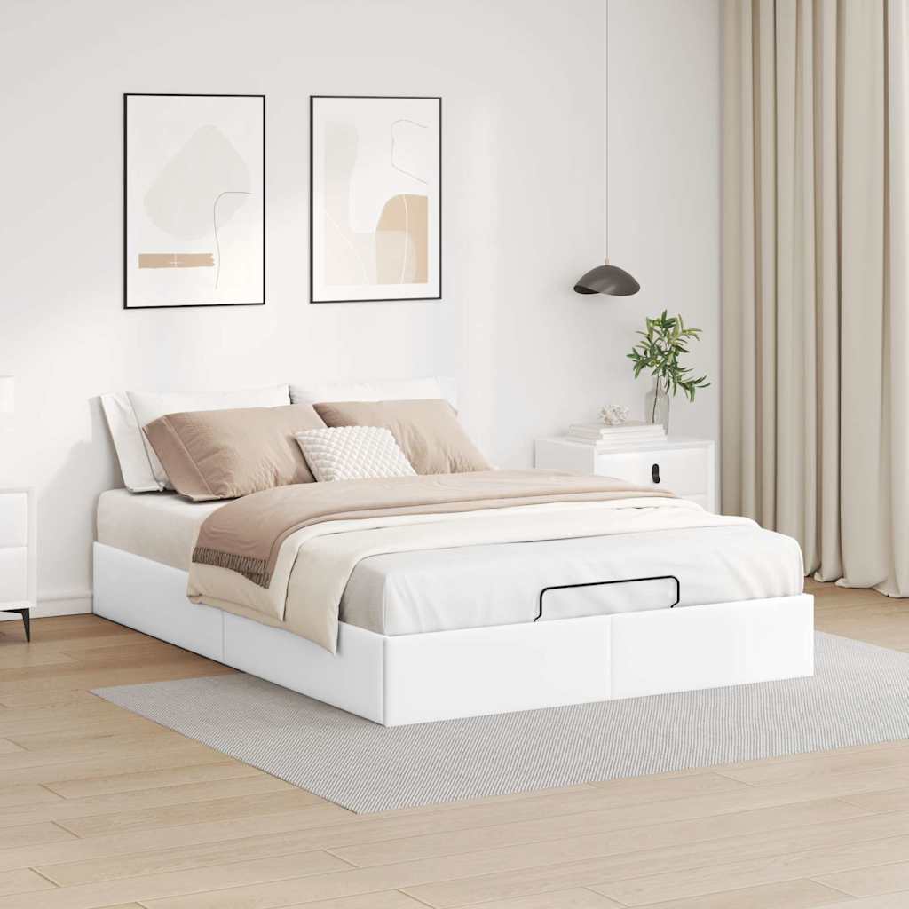 osmannisk sengeramme uden madras 140x200 cm kunstlæder hvid