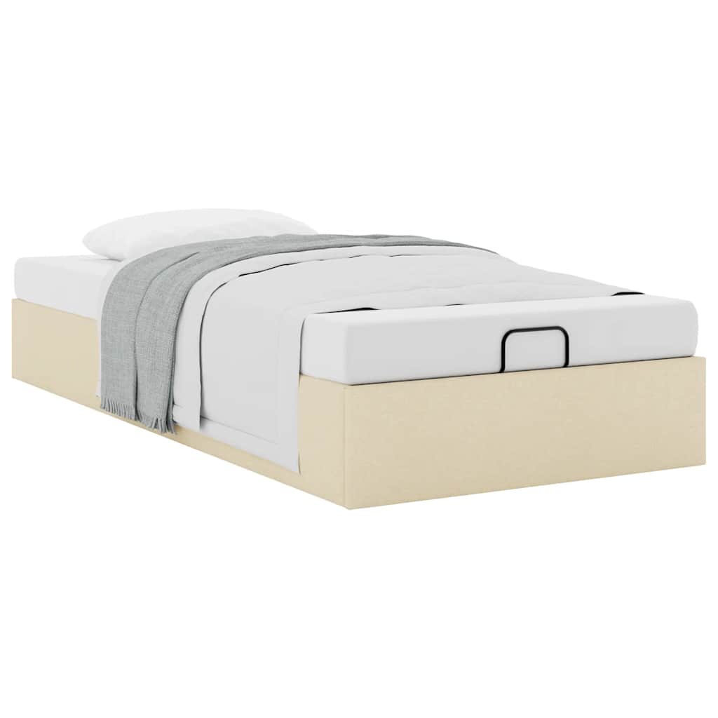 osmannisk sengeramme uden madras 90x190 cm stof cremefarvet