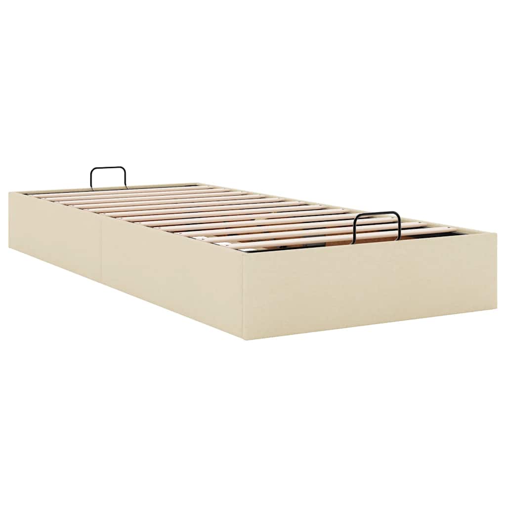 osmannisk sengeramme uden madras 90x190 cm stof cremefarvet