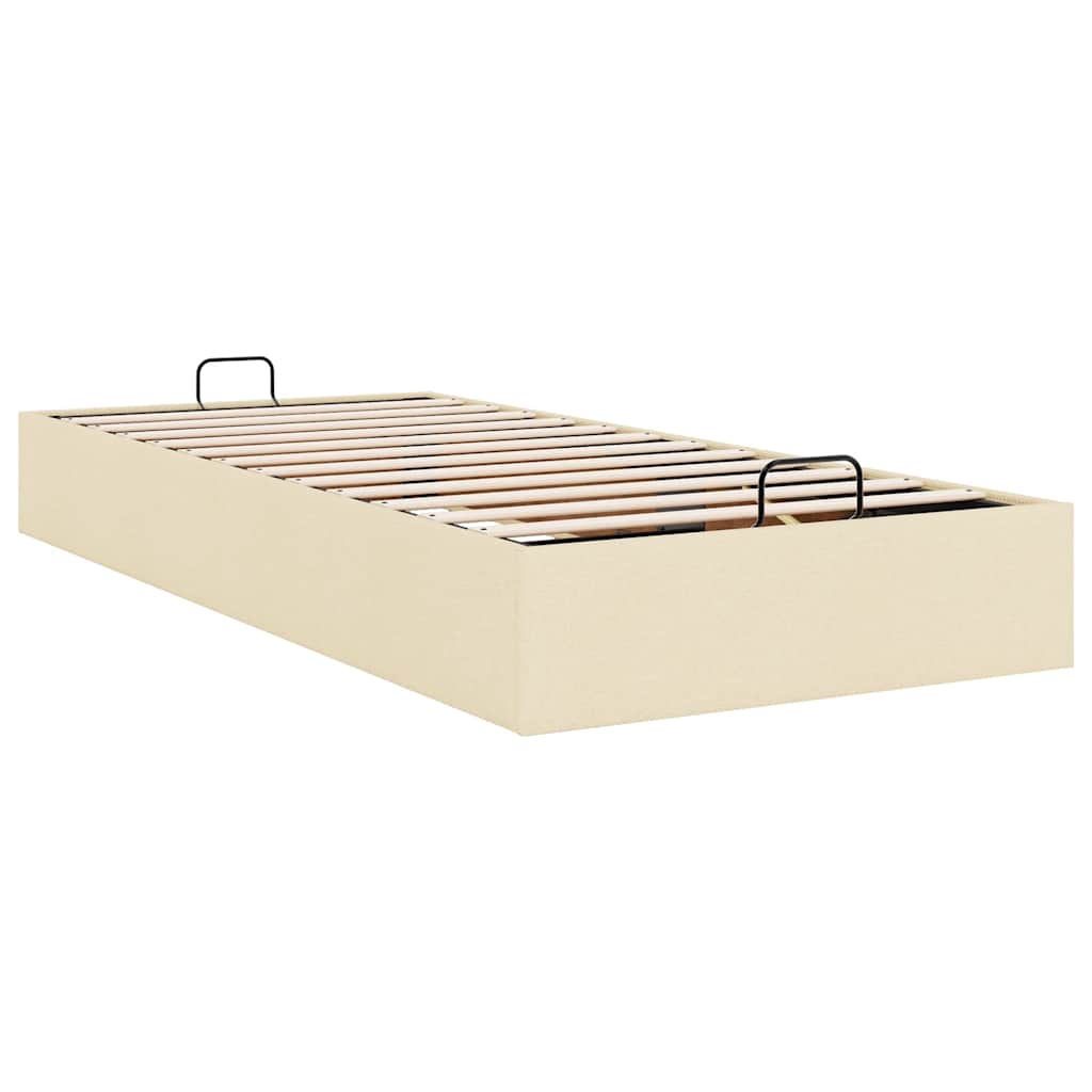 osmannisk sengeramme uden madras 90x190 cm stof cremefarvet