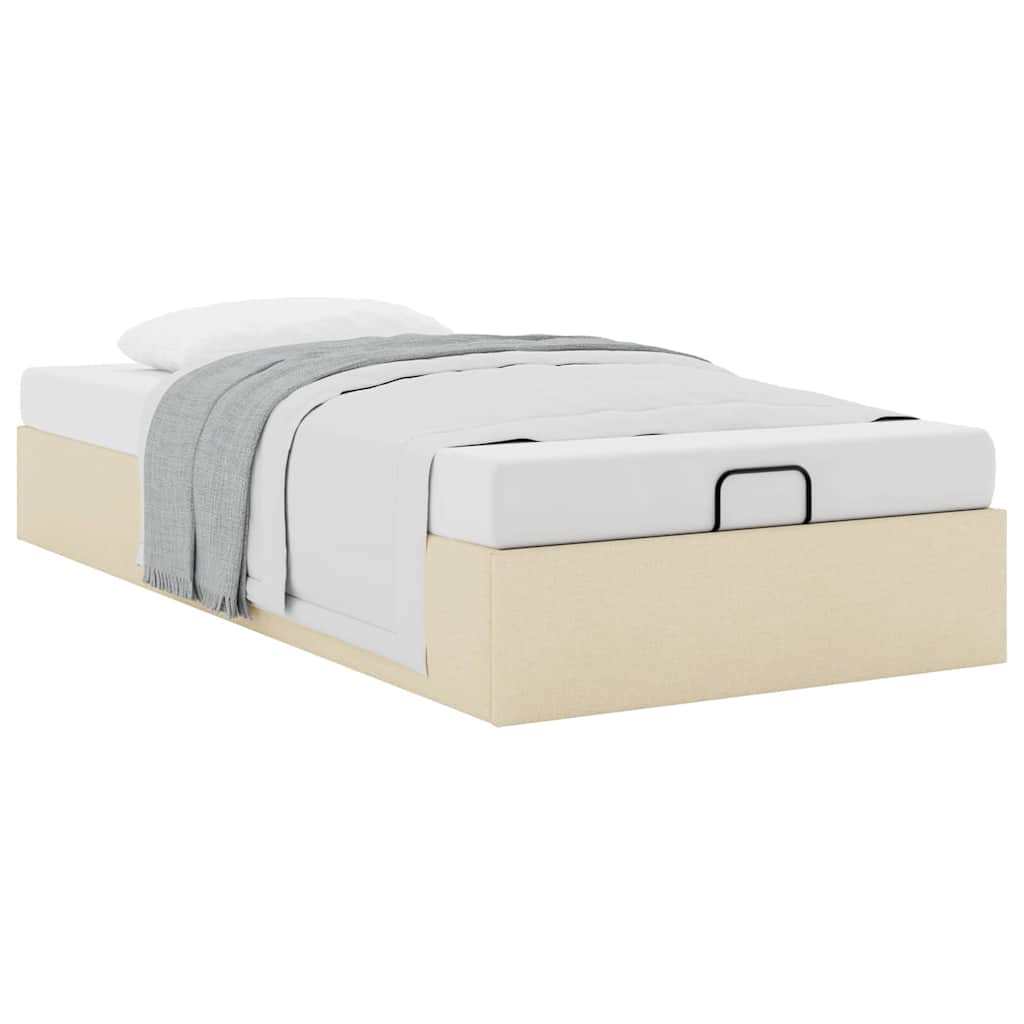 osmannisk sengeramme uden madras 100x200 cm stof cremefarvet