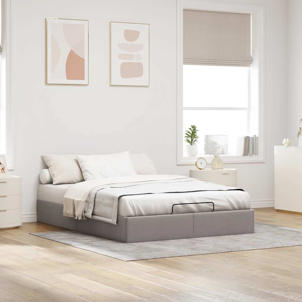 osmannisk sengeramme uden madras 140x200 cm stof gråbrun