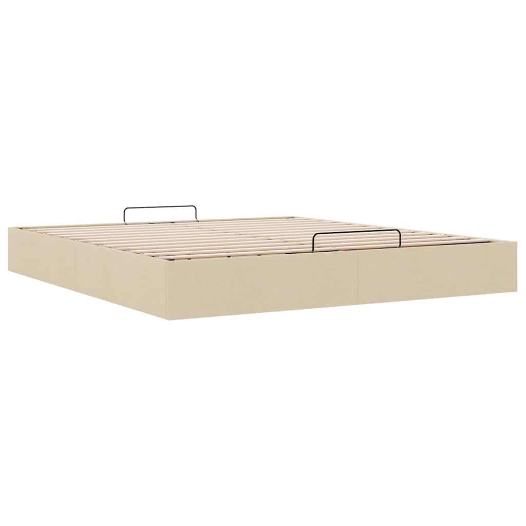 osmannisk sengeramme uden madras 200x200 cm stof cremefarvet
