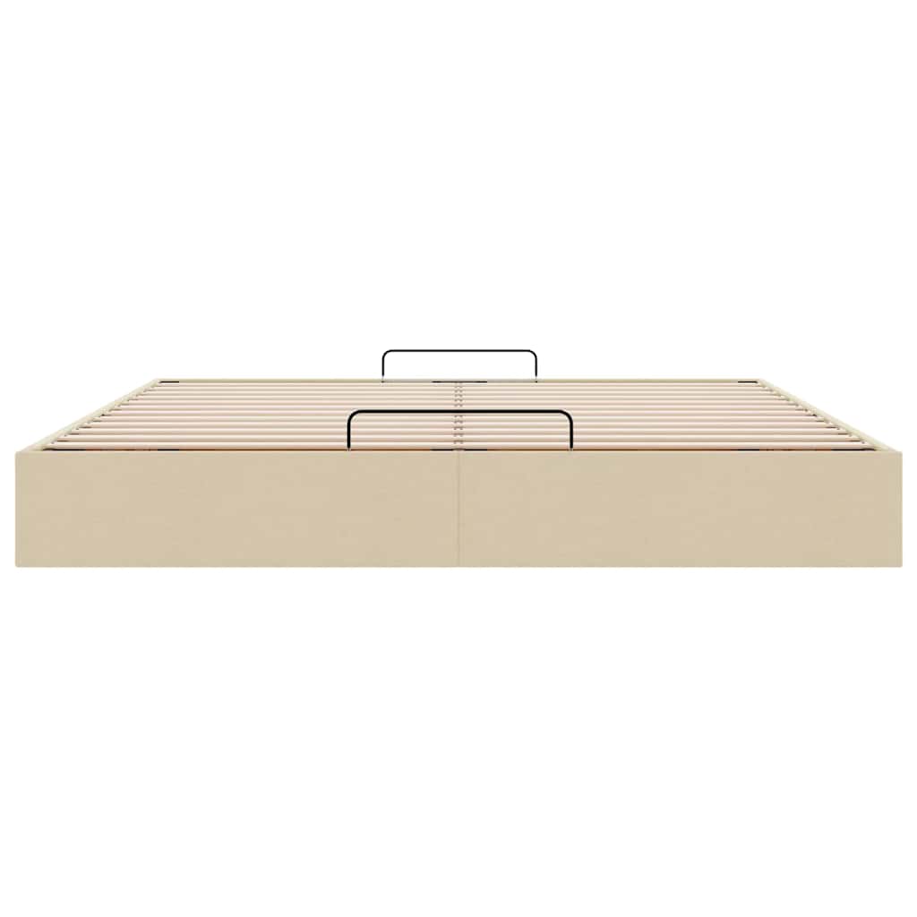 osmannisk sengeramme uden madras 200x200 cm stof cremefarvet