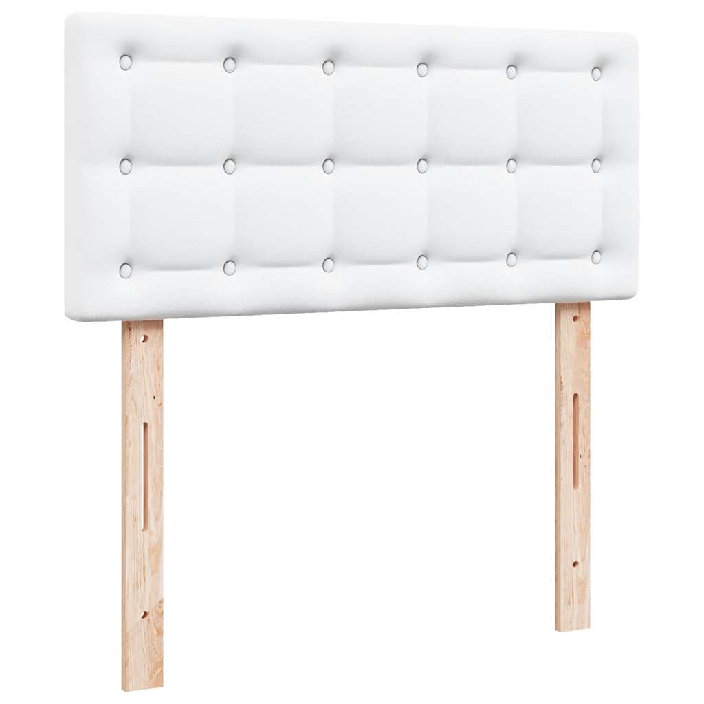 osmannisk seng med madras 90x190 cm kunstlæder hvid