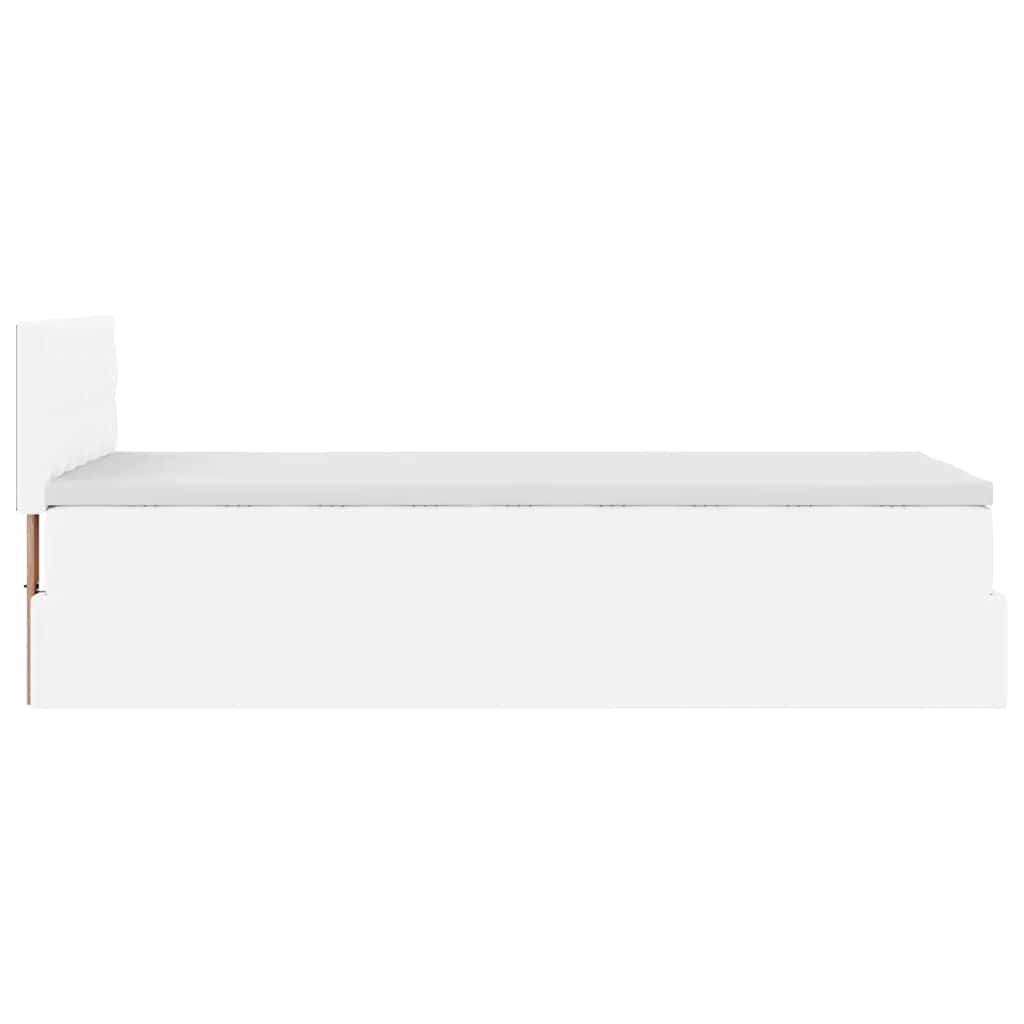 osmannisk seng med madras 90x190 cm kunstlæder hvid