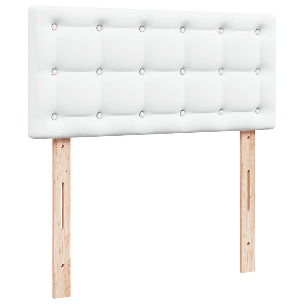 osmannisk seng med madras 90x200 cm kunstlæder hvid