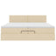 osmannisk sengeramme med madras 200x200 cm stof cremefarvet