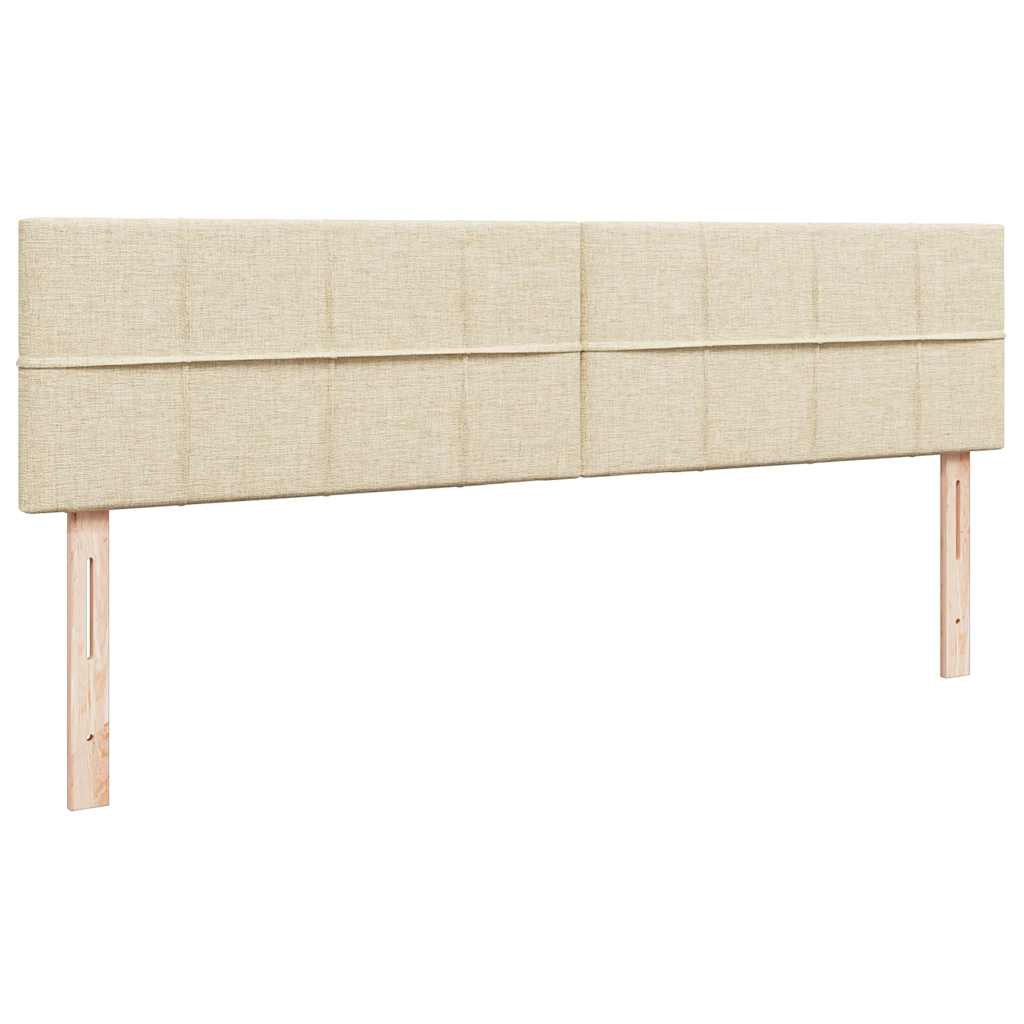 osmannisk sengeramme med madras 200x200 cm stof cremefarvet