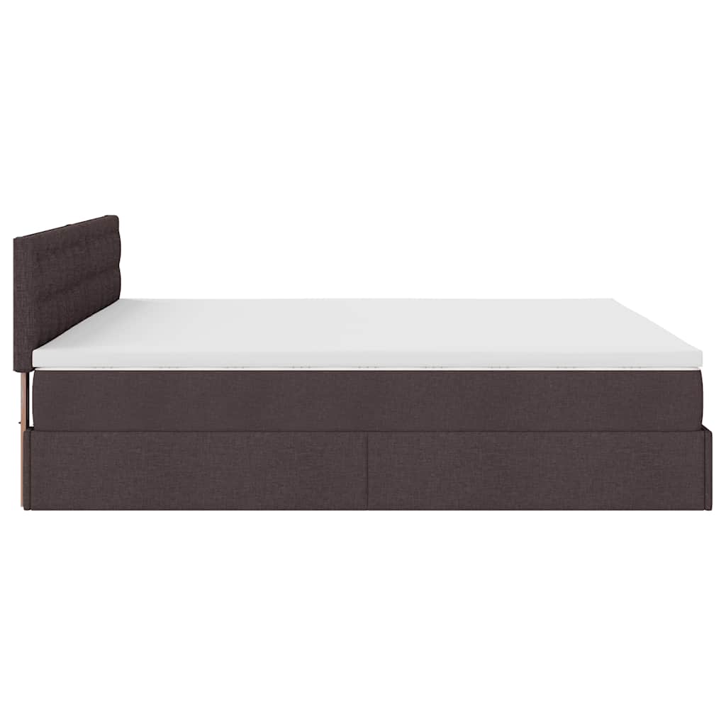 osmannisk sengeramme med madras 200x200 cm stof mørkebrun