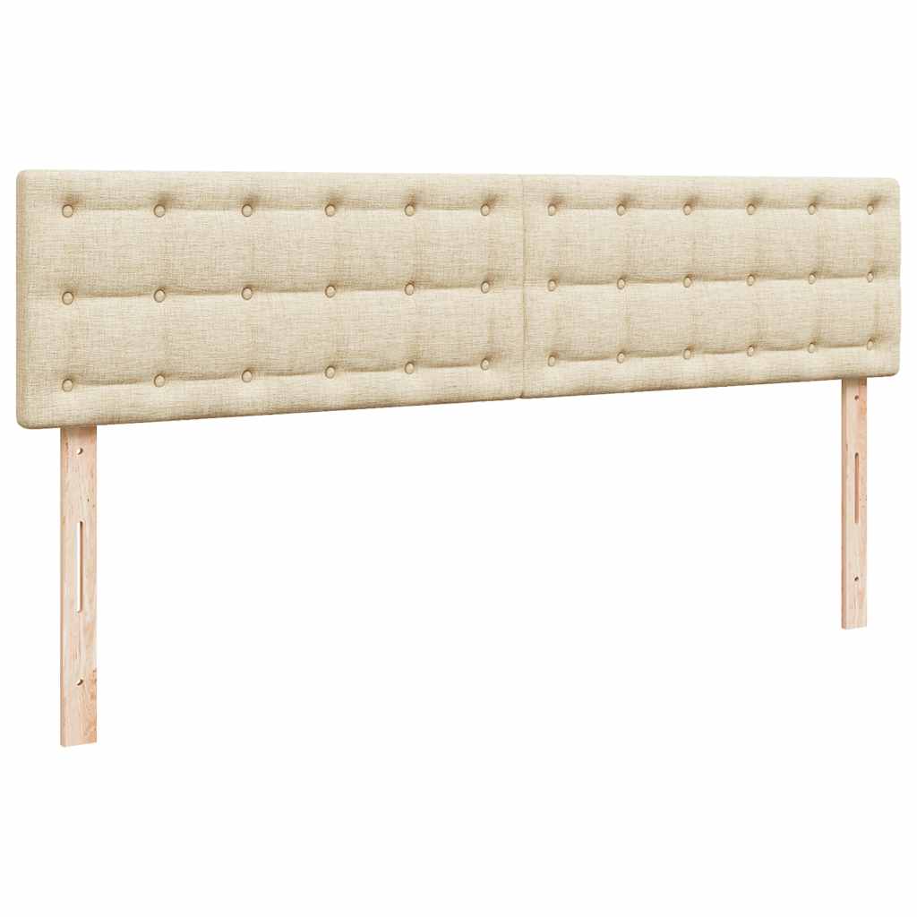osmannisk sengeramme med madras 200x200 cm stof cremefarvet