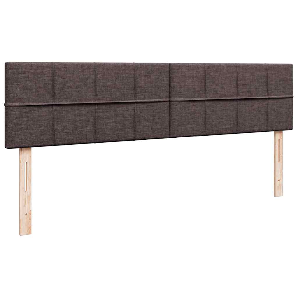 osmannisk sengeramme med madrasser 200x200 cm stof mørkebrun