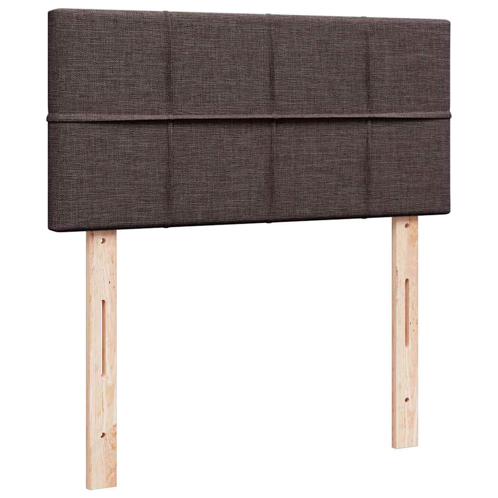 ottoman seng med madras & LEDs 90x200 cm stof mørkebrun
