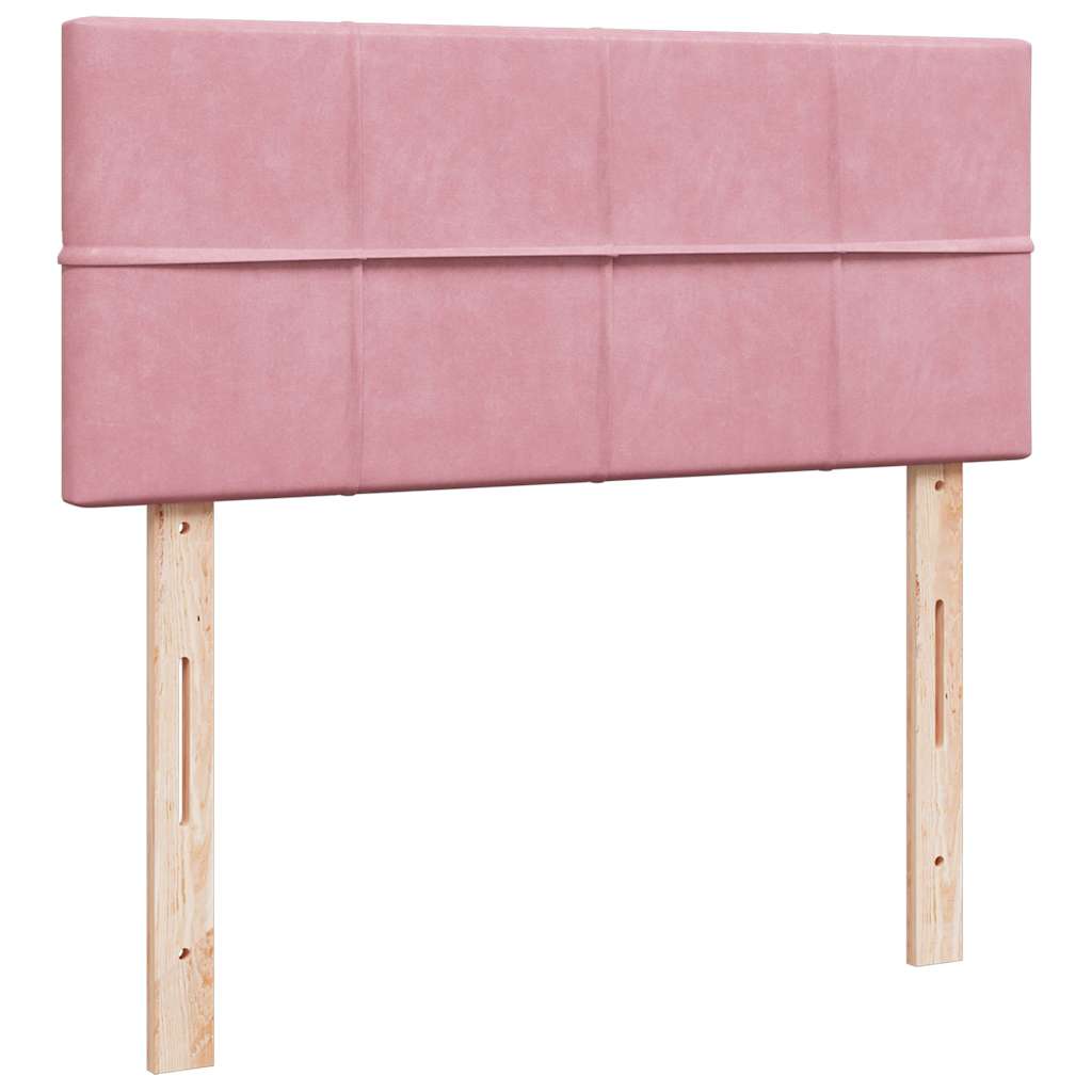 ottoman seng med madras & LEDs 120x190cm fløjl lyserød