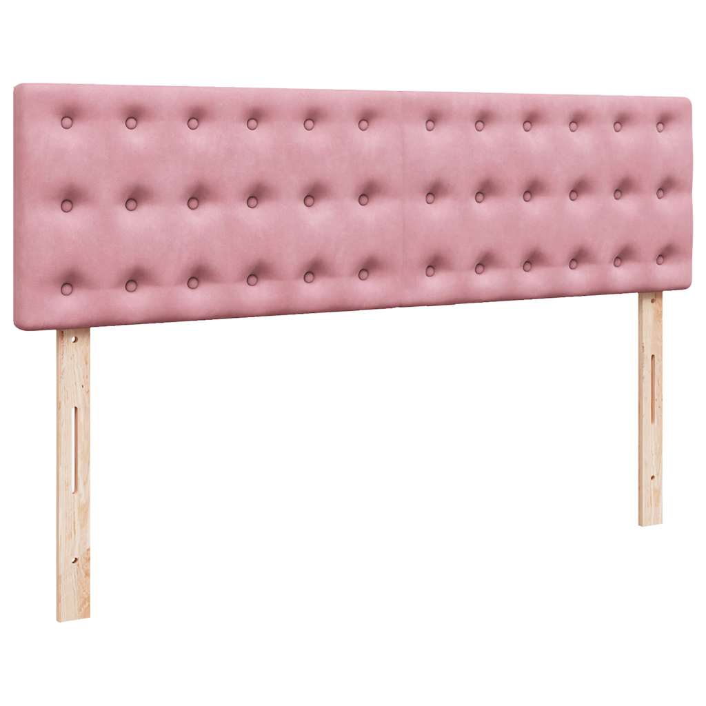 osmannisk sengeramme med madras 140x190 cm fløjl lyserød