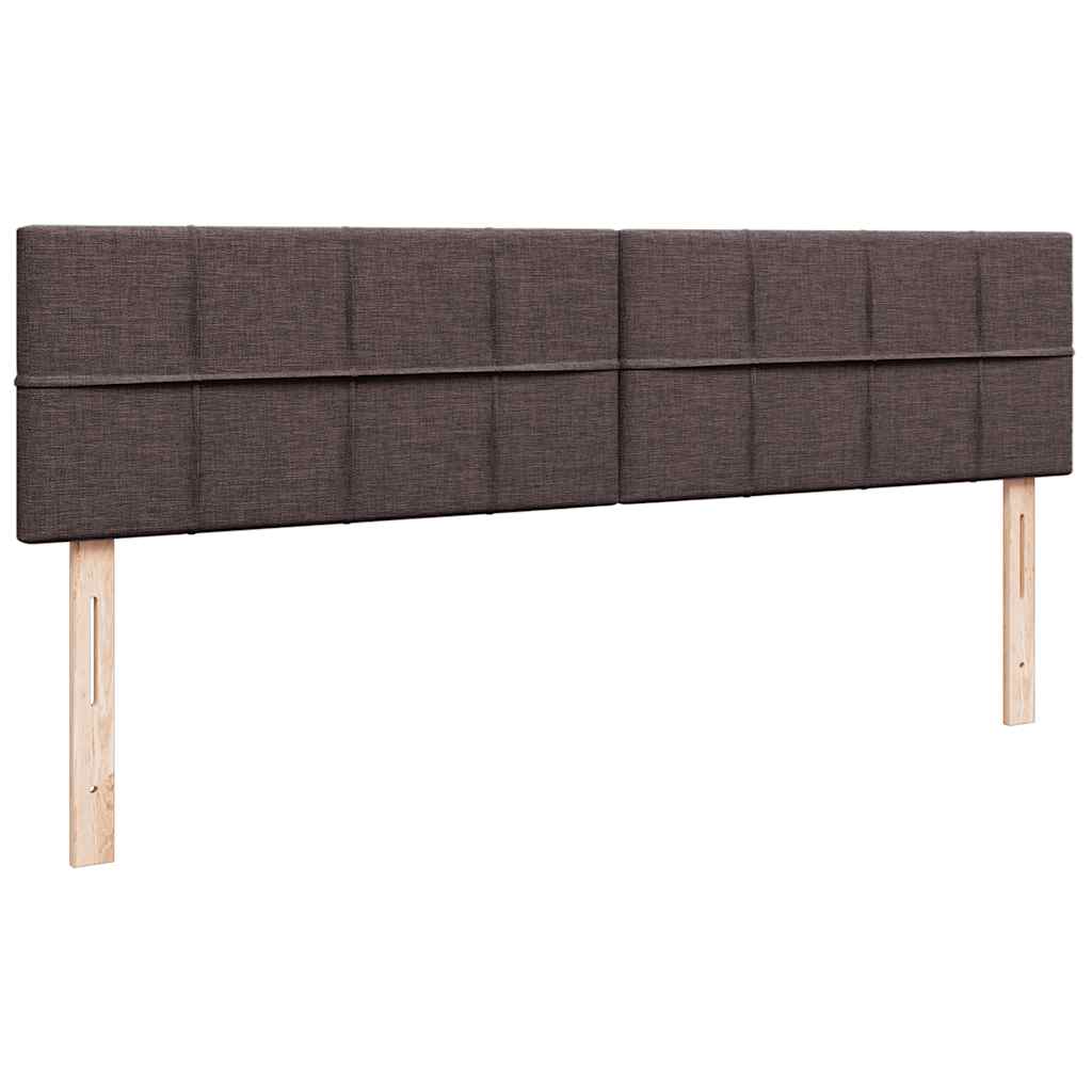 osmannisk sengeramme med madrasser 200x200 cm stof mørkebrun