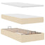 osmannisk sengeramme med madrasser 200x200 cm stof cremefarvet