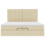 osmannisk sengeramme med madrasser 200x200 cm stof cremefarvet