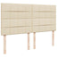 osmannisk sengeramme med madrasser 200x200 cm stof cremefarvet