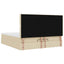 osmannisk sengeramme med madrasser 200x200 cm stof cremefarvet