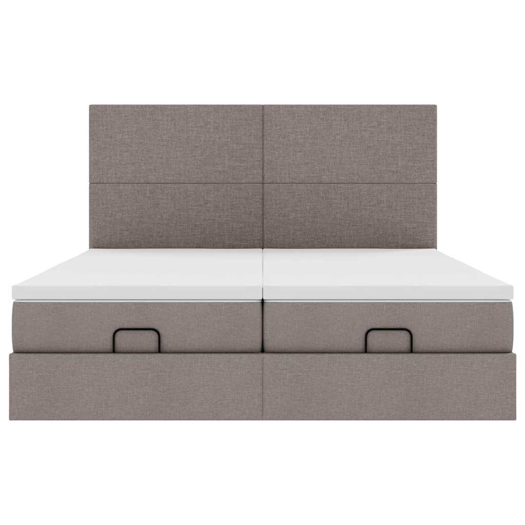 osmannisk sengeramme med madrasser 160x200 cm stof gråbrun