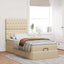 osmannisk sengeramme med madras 80x200 cm stof cremefarvet