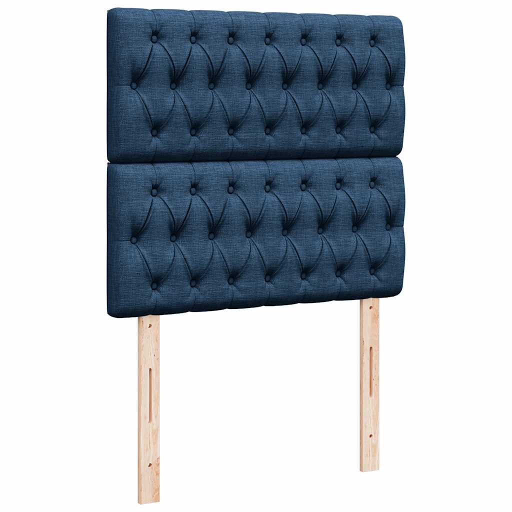 Ottoman seng med madras & LEDs Blå 90x200 cm Stof