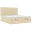 osmannisk sengeramme med madrasser 200x200 cm stof cremefarvet