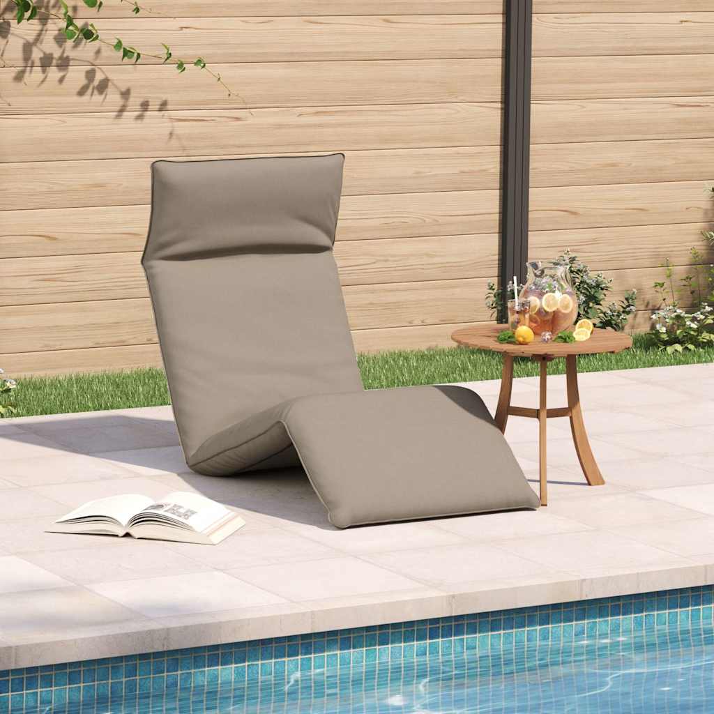 foldbar liggestol 175x54x8,5 cm oxfordstof gråbrun