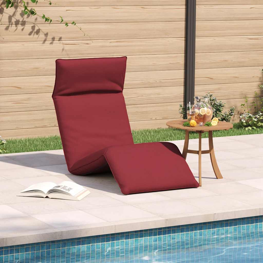 foldbar liggestol 175x54x8,5 cm oxfordstof vinrød