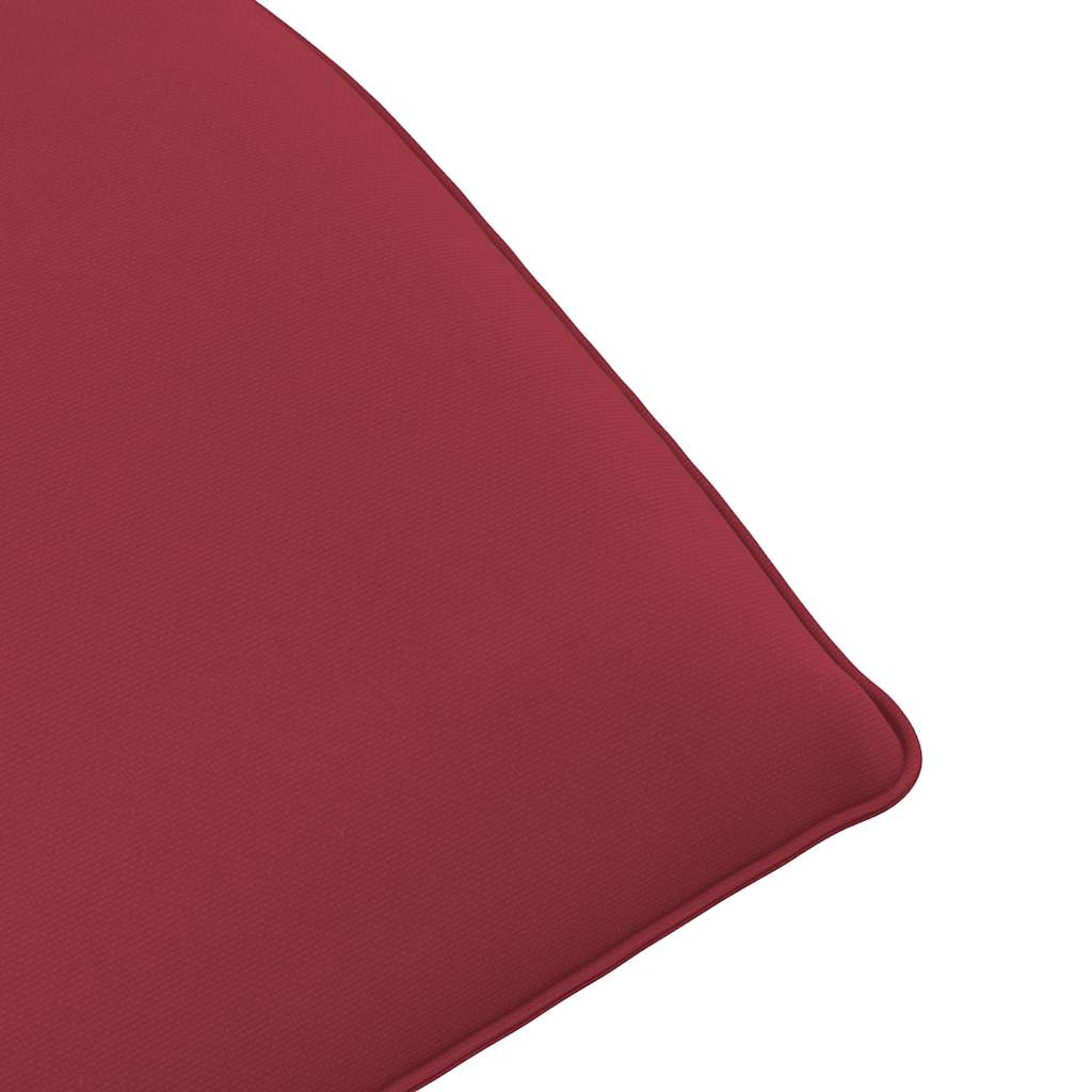 foldbar liggestol 175x54x8,5 cm oxfordstof vinrød