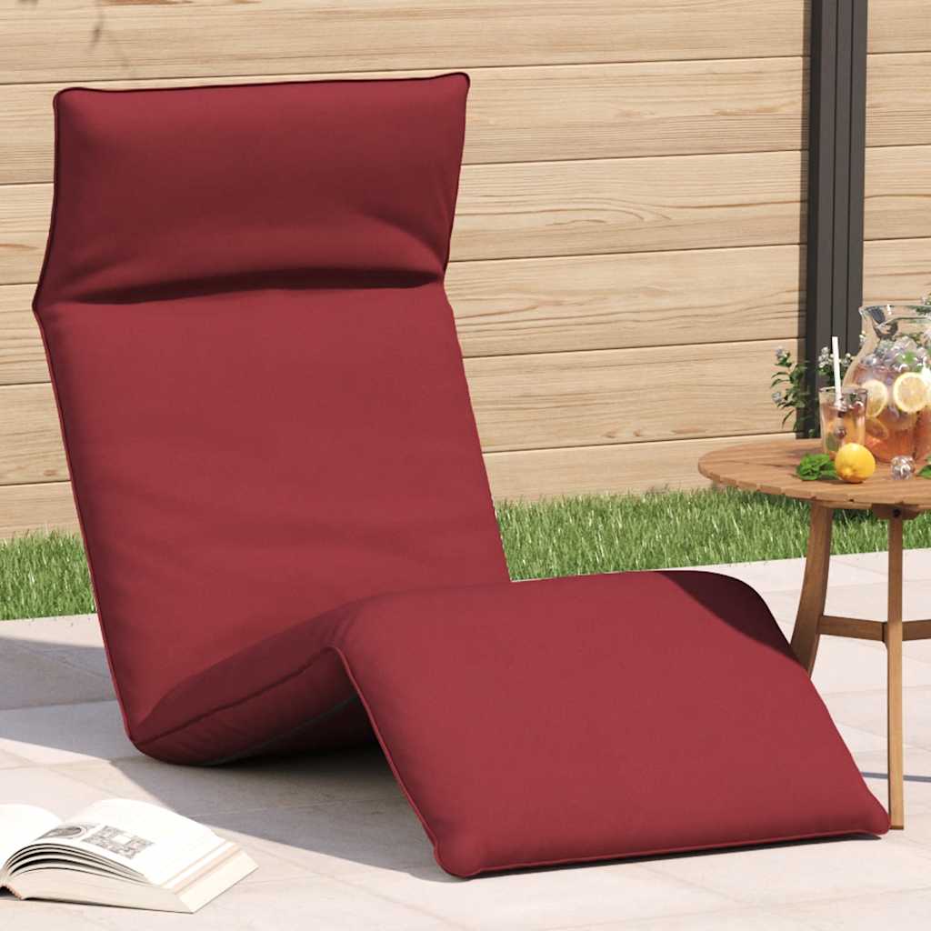 foldbar liggestol 175x54x8,5 cm oxfordstof vinrød
