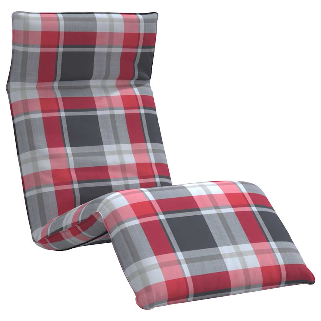 foldbar liggestol 175x54x8,5 cm oxfordstof rødternet