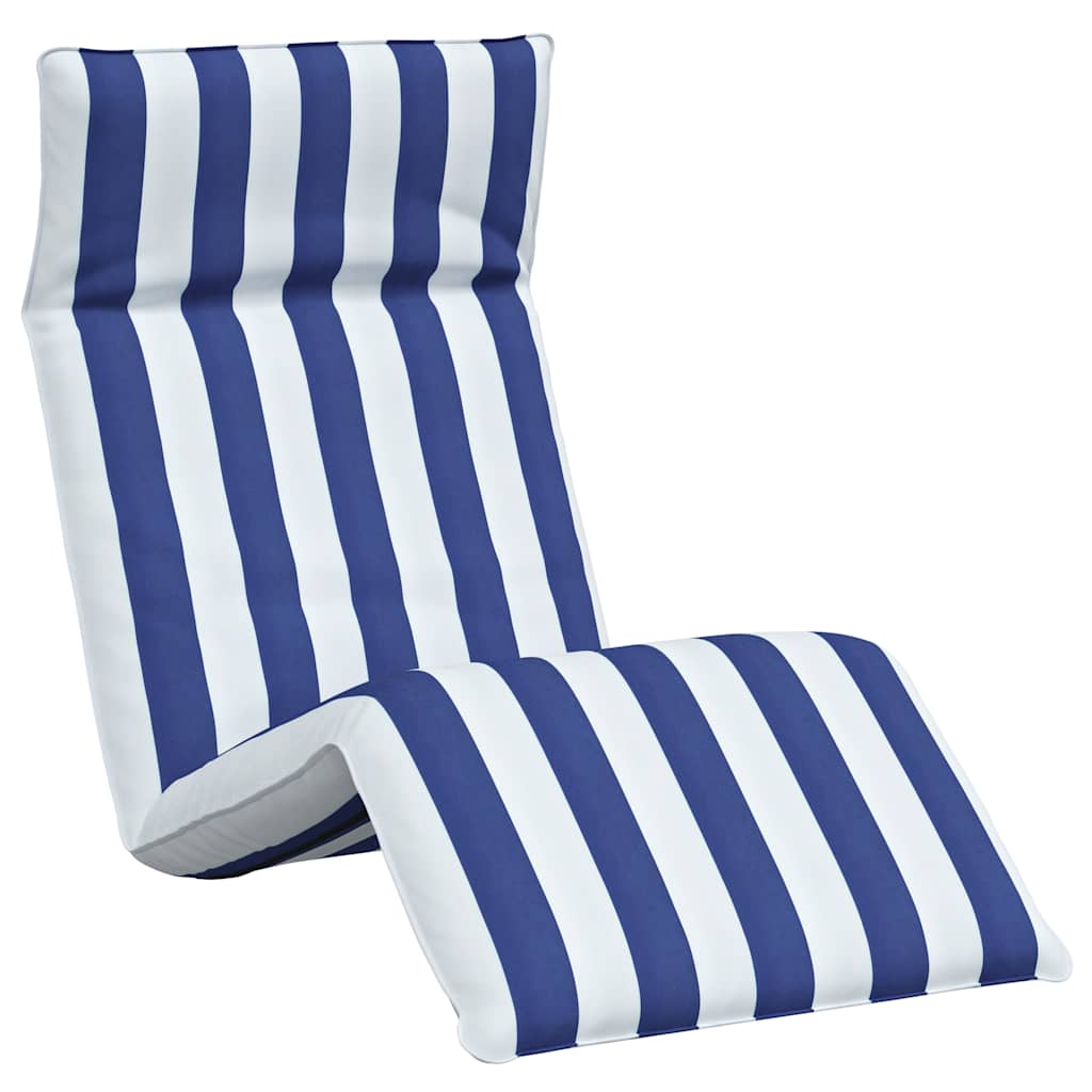 foldbar liggestol 175x54x8,5 cm oxfordstof blå og hvid