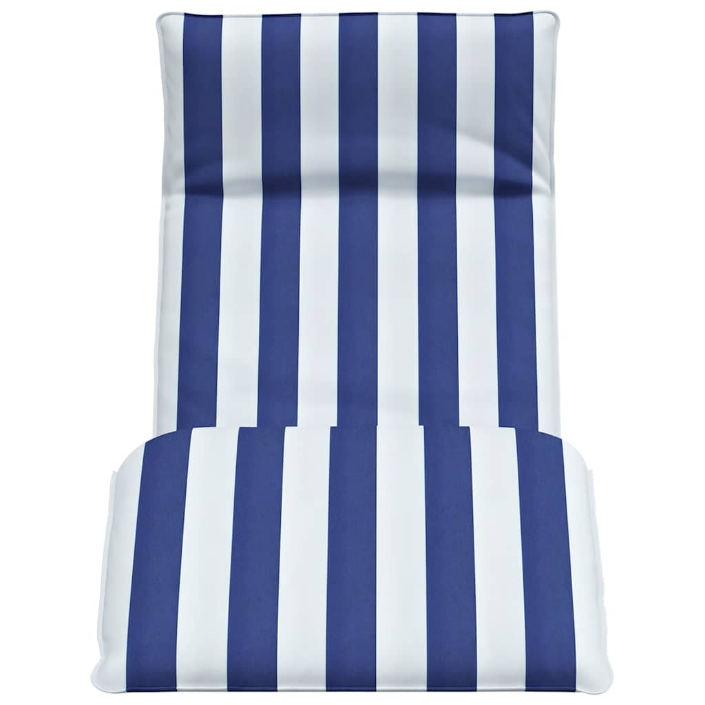 foldbar liggestol 175x54x8,5 cm oxfordstof blå og hvid