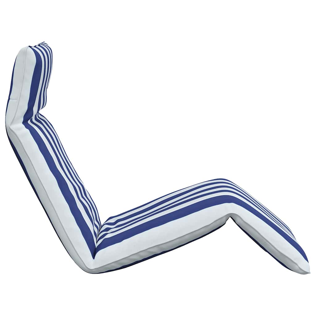 foldbar liggestol 175x54x8,5 cm oxfordstof blå og hvid