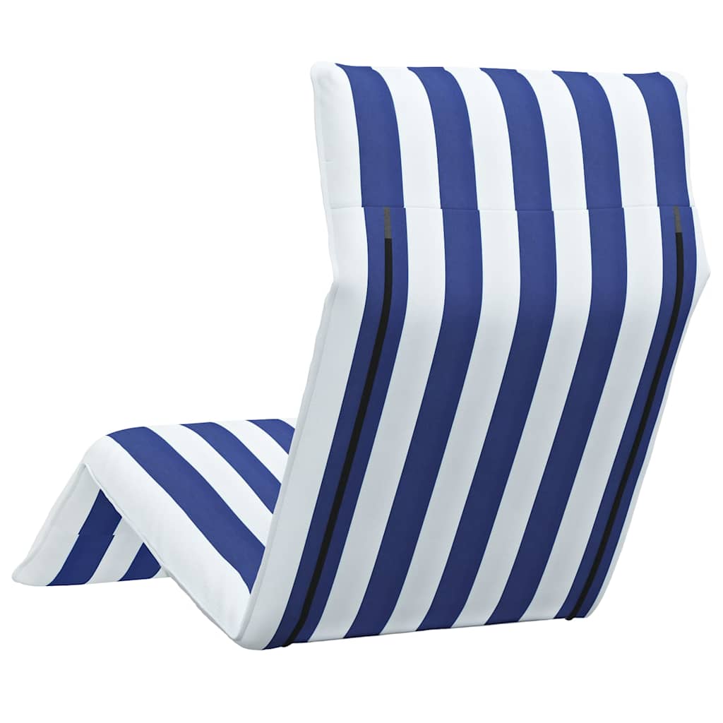 foldbar liggestol 175x54x8,5 cm oxfordstof blå og hvid